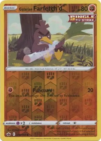Chilling Reign Galarian Farfetch’d #78/198 reverse holo
